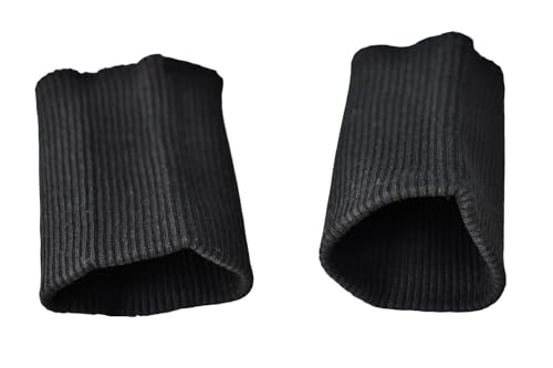 Finished Knit Cuffs for Jacket, Seamless Rib Knit Cuffs 1 Pair for Coat Sleeve Replacement (Black)2