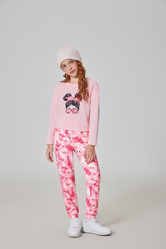 Image of Arshiner Girls 2 Piece Outfits Kids Tie Dye Sweatsuits Set Long Sleeve Shirt and Pants Set Size 5-14 Y