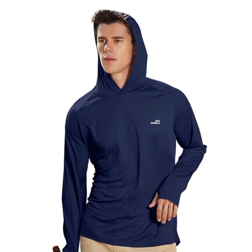 Image of Men's UPF 50+ Long Sleeve Sun Shirts UV Protection Hoodie Rash Guard Hiking Fishing Swim T Shirt