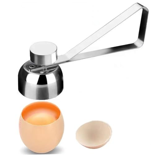 Casse-œufs en acier inoxydable, coupe-œufs manuel résilient, poli miroir, ouvre-lisse pour la cuisson - Casse-