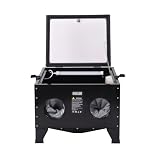 POLLOR 90L Worktop Sand Blasting Cabinet Sand Blaster Abrasive Grit Shot Blast LED