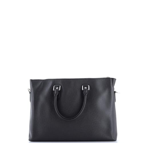 Pre-Loved Anton Soft Briefcase Taiga Leather, Gray3