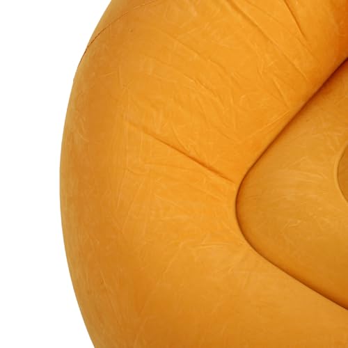 Sofá individual ergonómico flocado de PVC cómodo sillón moderno amarillo 4