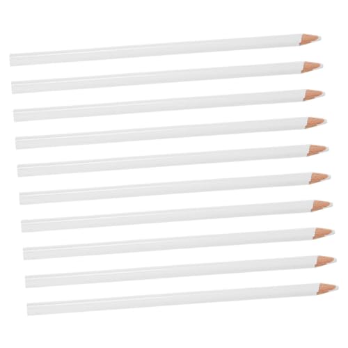 DOITOOL 10 Piezas Bolígrafo pintado en lápiz de ojos lapiz lápiz de tiza de tela sastres tiza lápiz de grasa blanca lapiz de cera de madera