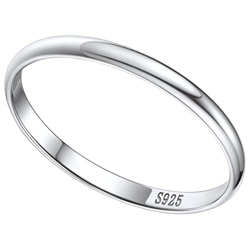 Thin Band Rings For Women Sterling Silver 2Mm Wedding Finger Band Ring Charms Girls Stacking Knuckle Midi Toe Rings Birthday Party Gift #TOP27