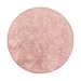 Paco Home Teppich Wohnzimmer Kunstfell weich waschbar modern elegant pflegeleicht Felloptik Uni Seidenglanz flauschig Hochflor, Grösse:Ø 100 cm Rund, Farbe:Pink