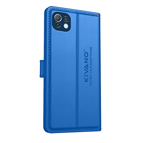 Image of Compatible with Xiaomi Redmi 11 Lite NE 5G / Xiaomi Redmi 11 Lite /Xiaomi Redmi 11 Lite 5G Flip Cover | Leather Finish | Inside Pockets & Inbuilt Stand | Shockproof Wallet Style Light Blue