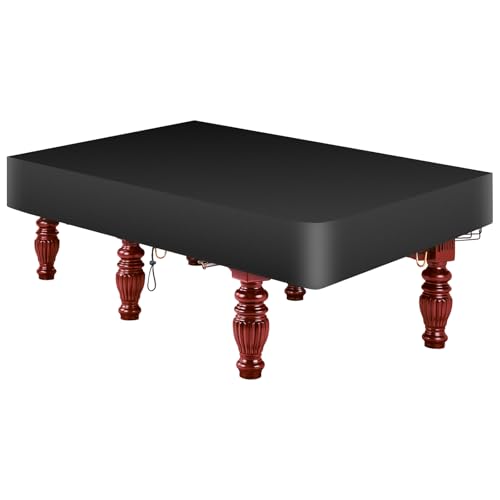 7 Feet Billiard Pool Table Cover Waterproof & Tearproof Heavy Duty 210D Oxford Fabric Indoor & Outdoor Billiard Table Cover - Black (92LX 52WX 8H)