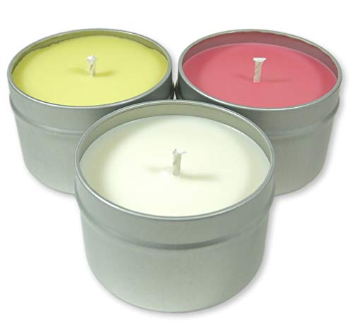 Candlecopia Monkey Farts, Butt Naked and Bite Me Strongly Scented Hand Poured Vegan Travel Tin Candles, 3 x 4 Ounce Tins