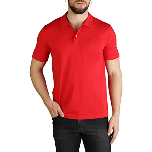 Maille polo EA7 EMPORIO ARMANI Homme 8NPF01 PJ48ZE1451 Rouge - S