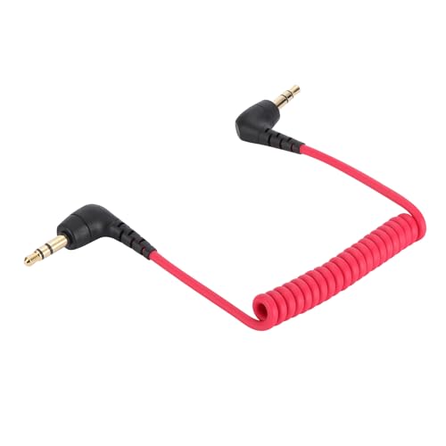 Alphatec Replacement SC2 Coiled Microphone Cable for Cameras Video Recorders 3.5mm Stereo TRS Male to 3.5mm Male Stereo TRS Adapter