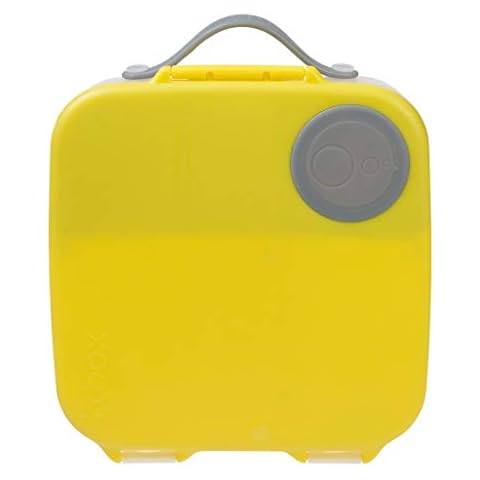 b.box Lunch Box with Blue Slate for Kids, Silicone Food Storage Container with Adjustable Dividers | Leak-Proof Silicone Food Storage Container Easy to Open for Kids (Lemon Sherbet) Cover