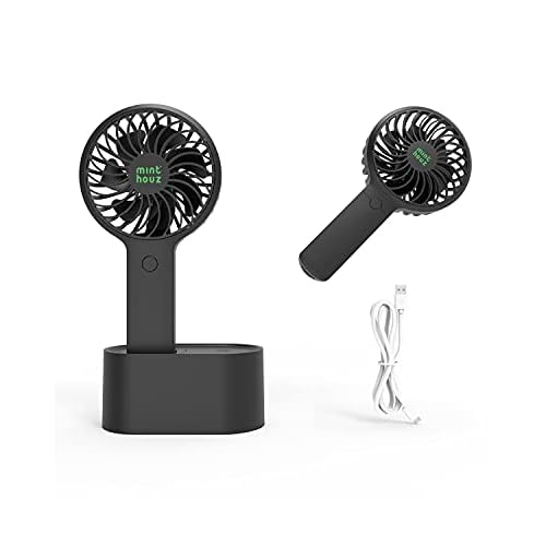 Minthouz Handheld Fan, Mini Portable FAN with 90° Auto Head Shaking & Rotating 3-Speed Small Personal Fan, 2000mAh USB Rechargeable for Office/Home/Travel (Stylish for Women Men Kids) Small