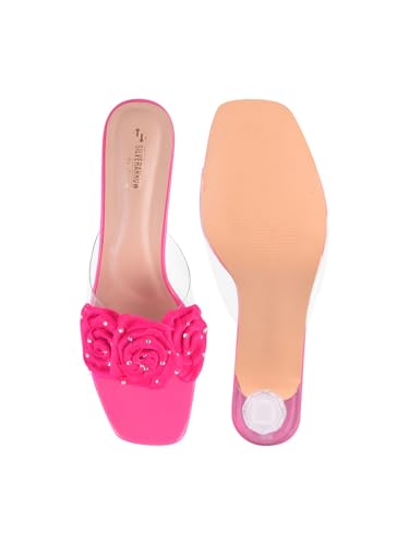Image of SilverArrow womens Aromo Flora Fashion Sandals|Stilettos Heel Sandals With Open Back|Ethnic Wear
