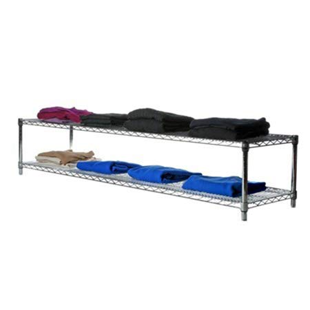 Shelving Inc. 24" d x 72" w Chrome Wire Shelving with 2 Tier Shelves, Weight Capacity 800lbs Per Shelf