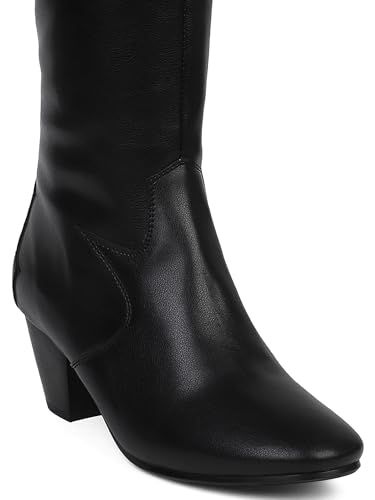 Image of ELLE Women Classic Knee-High Heeled Boots with Interior Side Zipper