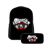 [CMOLFCS] ベビーメタル Babymetal アニメ ランドセル ペンケース 2点セット キッズバッグ リュックサック 筆箱付き おしゃれ 大容量 双肩バック 筆袋 多機能 軽量 通気性 男の子 女の子 中学生 外出 学校 旅行 遠足 登山 汎用