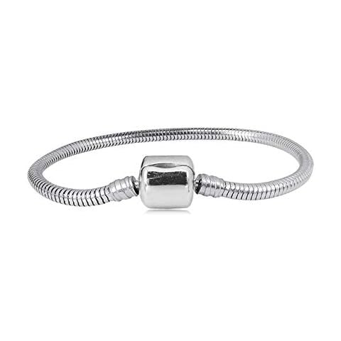 SBI Jewelry Snake Chain for Bracelet for Women Silver 18 cm Stainless Steel Personalized Charms Dangle Beads Gifts for Girlfriend Best Friend Sister Granddaughter Mom Daughter Birthday Cover
