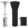 Giantex Patio Heater Cover, Waterproof Outdoor Stand-up Heater Cover w/ Zipper & Storage Bag, Dustproof, Wind-resistant, Sun-proof Propane Heater Cover, 87" H x 34" D x 19" B (Black)