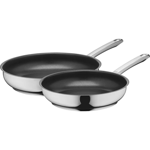 Silit Calabria Pfannen Set Induktion 2-teilig, 2 Bratpfannen 24, 28 cm, polierter Edelstahl,...