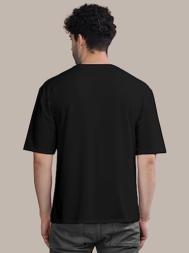 Image of BULLMER Peach Trendy Front Printed oversized Round Neck T-shirt for men