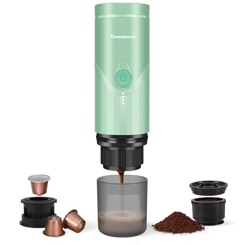 Tongchant Cafetera Espresso Portátil, Compatible Con Cápsulas Ns Y Café Molido, 20 Bares, Calienta Y Extrae En 3-4 Minutos, Mini Máquina De Espresso Para Senderismo, Camping, Viajes Y Oficina Verde Tongchant Cafetera Espresso Portátil, Compatible Con Cápsulas Ns Y Café Molido, 20 Bares, Calienta Y Extrae En 3-4 Minutos, Mini Máquina De Espresso Para Senderismo, Camping, Viajes Y Oficina Verde