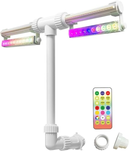 Cascada para piscina con luces LED para noches de verano 2