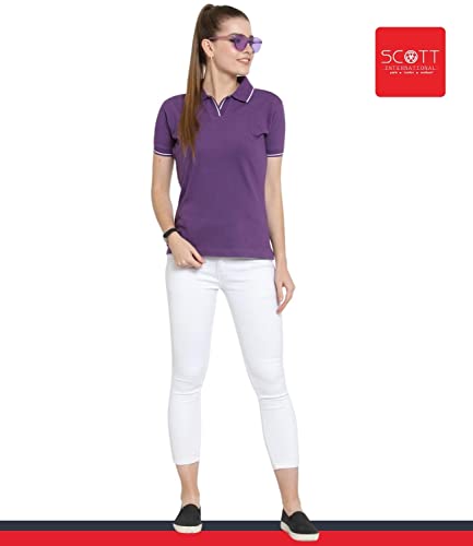 Image of Scott International Women's 100% Pure Organic Cotton Polo Regular Fit T-Shirt