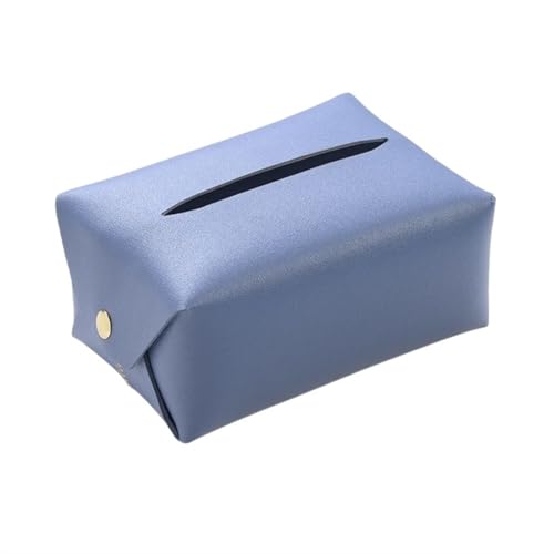 Boîte à mouchoirs élégante en cuir synthétique pour la maison et le bureau – Housse de mouchoirs décorative moderne en rose (bleu)