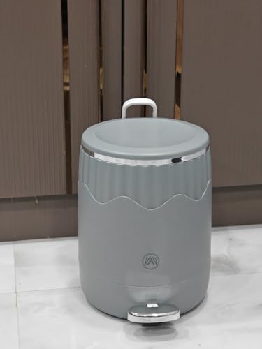 Image of TREE PULP & CO Stylish & Durable Dustbin for Home, Office & Bathroom - Premium Trash Can for Kitchen, Living Room & Workspace - Reinforced, Lightweight & Deformation - Resistant (Grey)