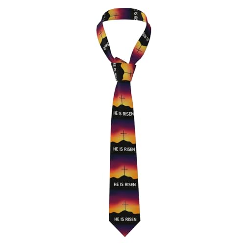 LPLLQG He Is Risen Happy Easter Day MenS Dress Tie Necktie Outfit Decor For Formal Business Weddings And Events