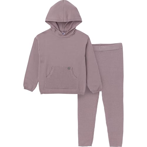 Modern Moments by Gerber Baby Girls' Mommy and Me Hooded Waffle Sweater Knit Top and Legging Set, Medium Lilac, Medium2