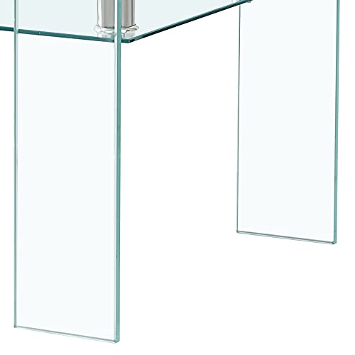 Modern Glass Coffee Table Living Room Center Table For Living Room (Clear Glass Leg) #TOP6