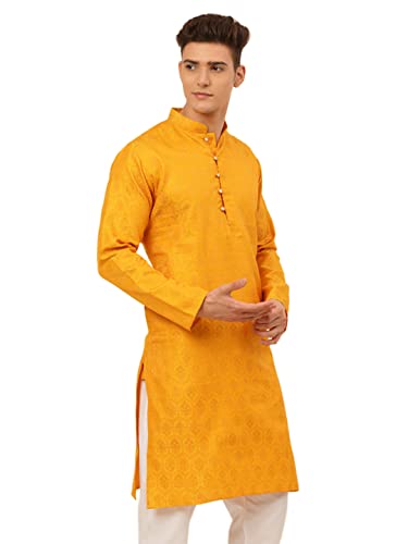 Image of Jompers Silk Blend Men's Woven Design Kurtas.
