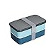 Dwuwarstwowa Lunch Box 900ml Eco Friendly Bento Box Hermetic Food Box dla mikrofalówki do zmywarki,Blue