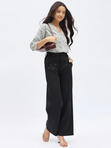 Image of SheWill Printed Top with Contrast Tipping - Stylish Ethnic & Western Tops for Women - Summer Travel Wear, Trendy Tops for Jeans, Lightweight & Comfortable Casual Wear