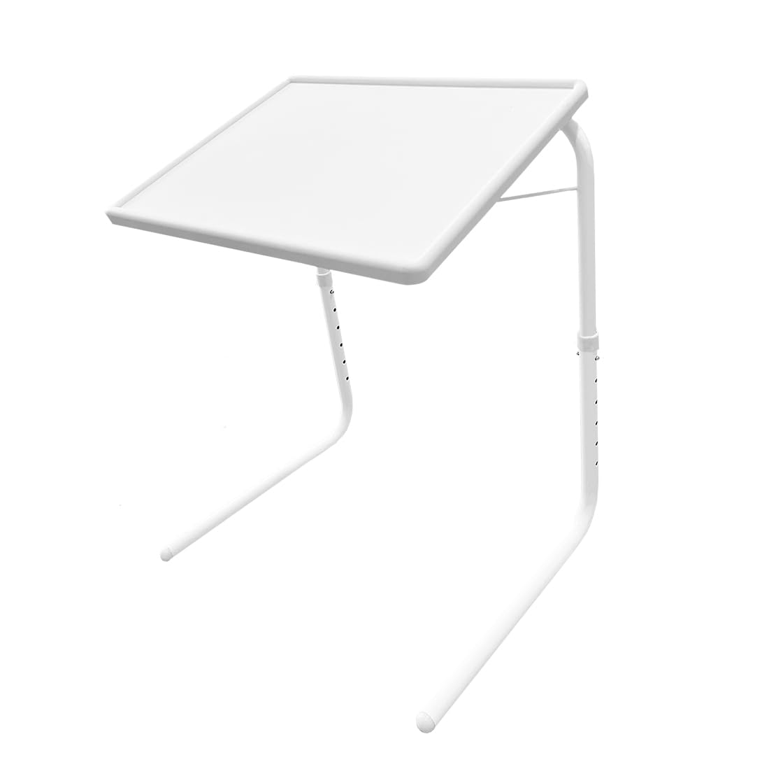 Acomoda Textil – Mesa Auxiliar Plegable y Abatible Blanca 52x40x72 cm. Mesa Regulable, Ergonómica, Cómoda y Fácil Transportar para Trabajar, Leer o Comer en Salón, Dormitorio o Recibidor.
