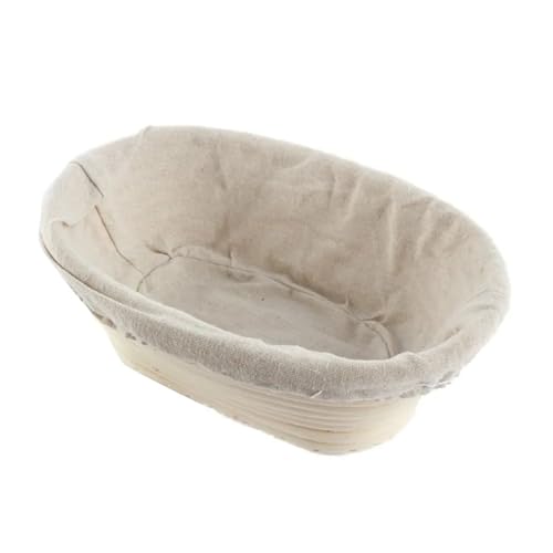 Cesta Para Precalentar Pan Cestas ovaladas largas for fermentación de masa de pan, cesta de mimbre for fermentación de masa fermentada con forro interior Para Probar Pan, Masa(Small)
