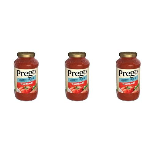 Image of Prego Traditional Lower Sodium Pasta Sauce, 23.5 Oz Jar (Pack of 3)