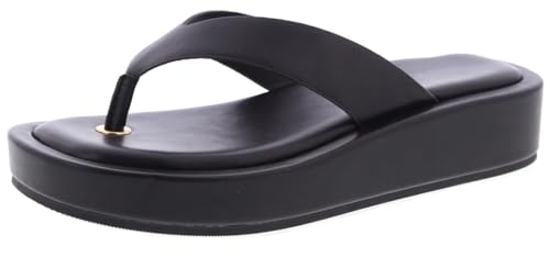 Image of TruFox Women's Platform Flip Flops Wedge Sandals Comfortable Soft Cushion Slip on Summer Beach Thong