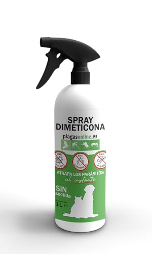 Dimeticona 1L Spray Antipulgas, Garrapatas y Piojos, Antiparasitario para Perros y Gatos