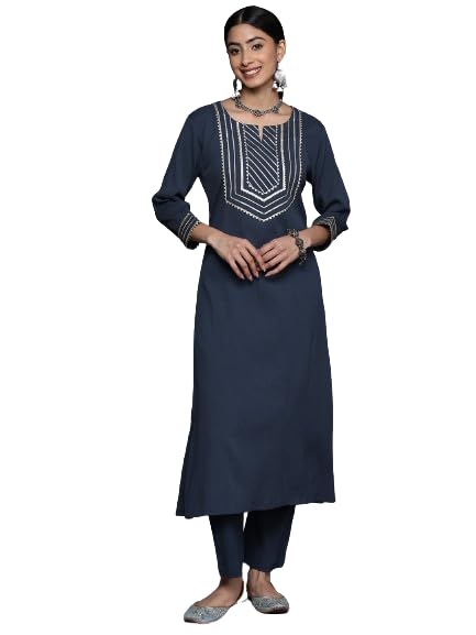 Image of Women's Crepe Embellished Straight Kurta | Ethnic Kurtas for Women | Straight Kurtas for Women