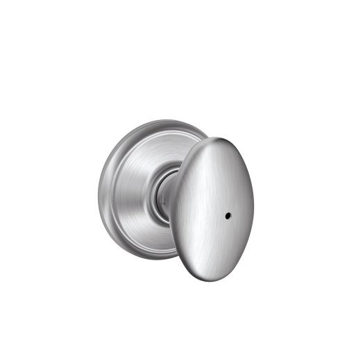 SCHLAGE Sienna Bed/Bath Privacy Door Handle with Lock, Satin Chrome