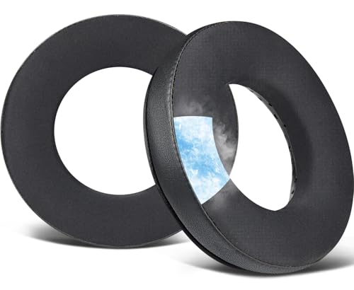 SOULWIT Cooling Gel Replacement Earpads for Beyerdynamic DT 770/DT770 PRO/DT511/DT801/DT831/DT901/HS300/MMX300/Custom One PRO Plus/Custom Studio, Ear Pads Cushions with Ice Silk Fabric - Black