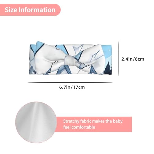 Snow-Capped Mountains Baby Bow Headband, Soft Baby Bow Hair Accessory For Newborn Babies, &*Toddlers, Kids.3