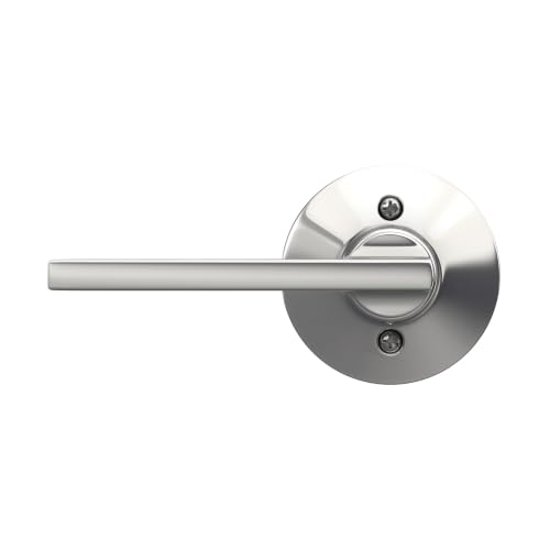 Image of SCHLAGE Latitude Non-Turning Dummy Door Handle, Reversible, Bright Chrome | Non-turning dummy lever door handle with no latch or lock, Decorative pull, One sided, Easy to install, Certified durability