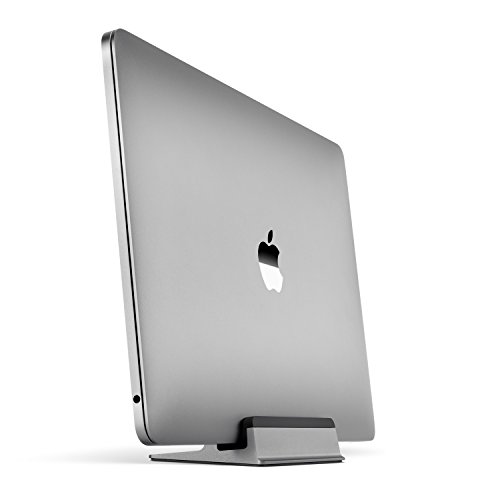 UPPERCASE KRADL Small Profile Space Saving Aluminum Vertical Stand for 2016-2020 MacBook Pro 13" and MacBook Pro 15" (Space Grey/Black)