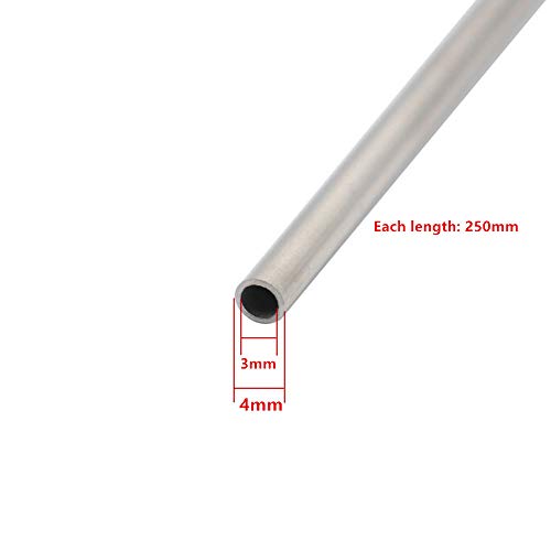 Eowpower 2 Pieces 304 Stainless Steel Capillary Metal Tube Tubing OD x ID, 4 x 3mm Length 250mm