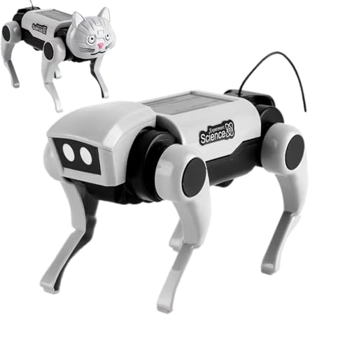 Kit de construcción de robot para perros DIY – Juguete robótico inteligente, perro alimentado por energía solar, experimento de ciencia | Juego de robótica mecánica para perros para niños