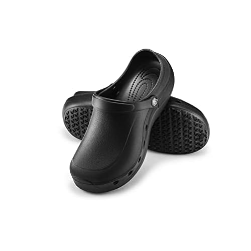 ESTRO Zuecos Sanitarios Mujer Goma - Unisexo Zuecos Hombre Zapatillas Verano Hombre Zuecos Mujer Goma Ligero Sandalias Mujer F92 (45, Negro)